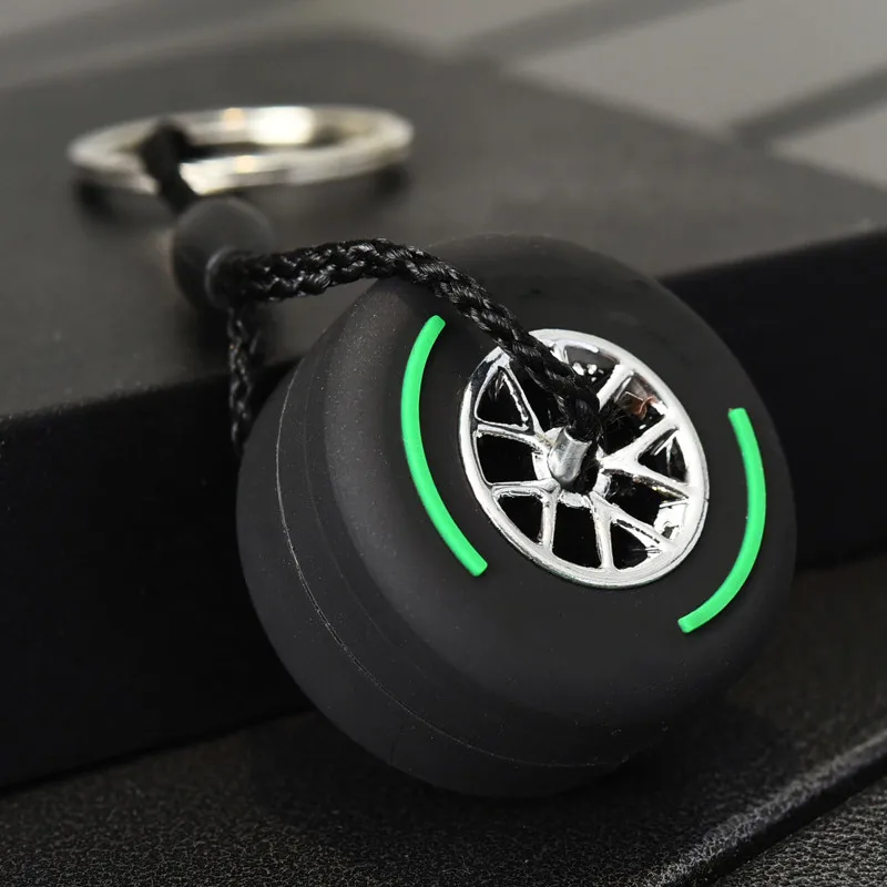QNQA Porte-clés de pneu F1, porte-clés de pneu de formule 1, mini