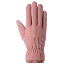 

New Ladies Autumn And Winter Warm Gloves Double Plus Velvet Thick Anti-cold Riding Touch Screen Gloves