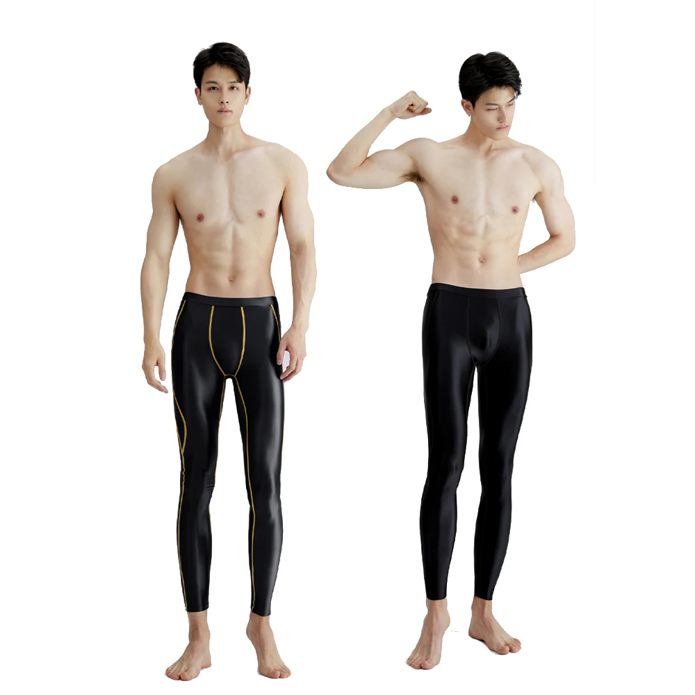 AMORESY-Ares Series Nude Men's Leggings Basketball Football Breathable High Brightness Tight Elastic Fitness Pants mens sports pants