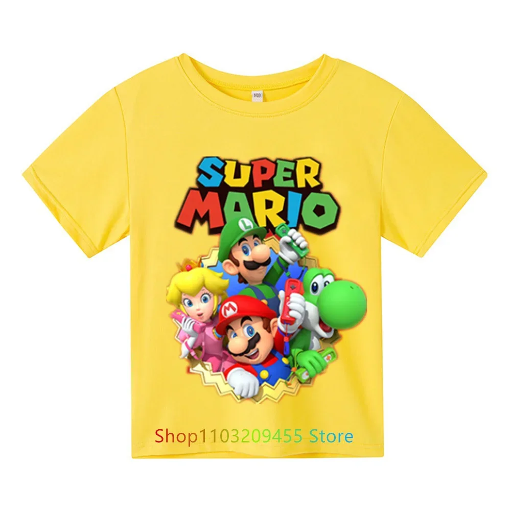 Kids Clothes Cartoon Tops Tee Super Marios-bros T-shirts For Boys Girls T Shirt Children's Clothing Tops T-shirt Boy Baby Tees 3
