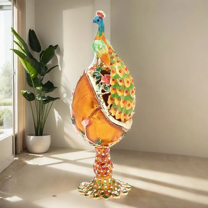 

Metal crafts gifts home decoration diamond eggs peacock ornaments birthday gifts