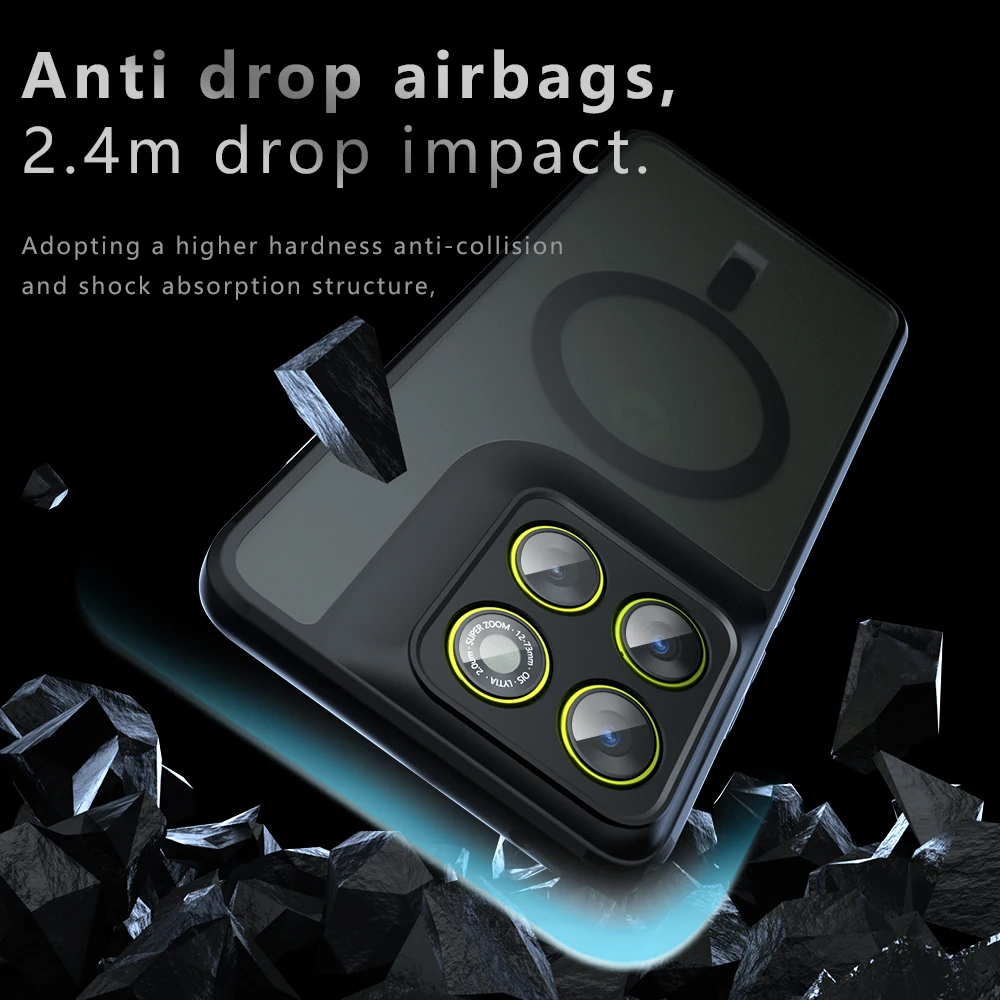 MagSafe Magnetic Acrylic Matte Case with Air Shockproof Technology - Transparent Phone Cover