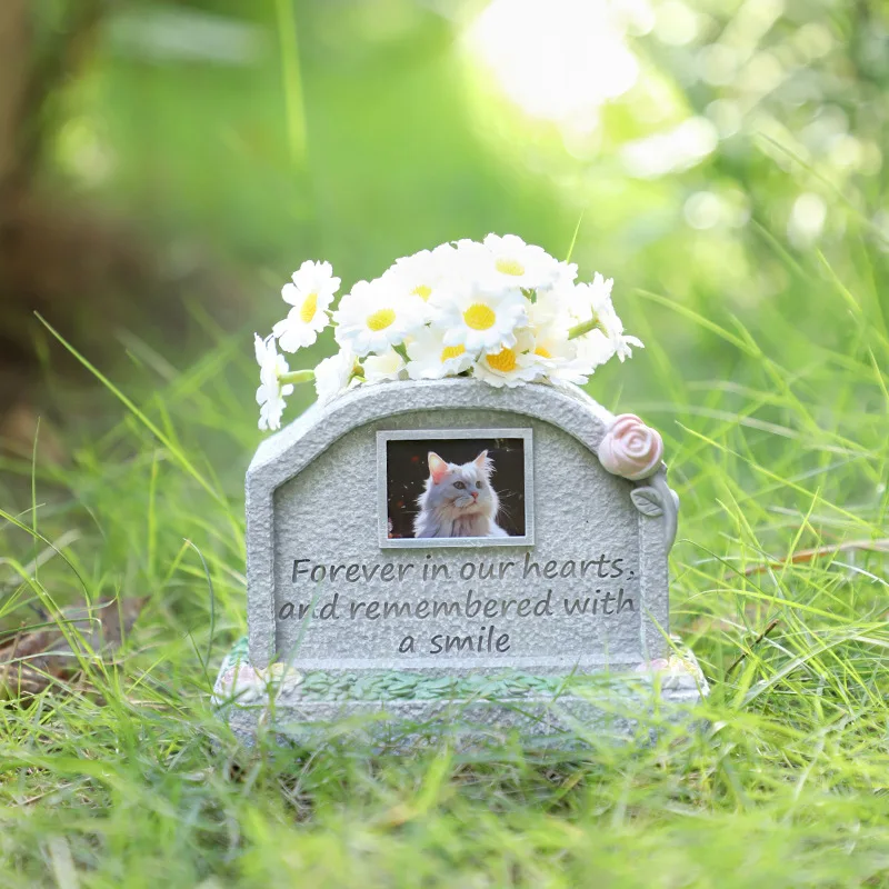 1pcs Pet Burial Marker Resin Grave Marker Remembrances Tombstone for Enduring Memory Weatherproof Resin