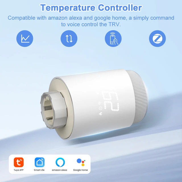 Tuya Zigbee Smart TRV Heating Thermostat Thermostatic Radiator Valves App  Control Temperature Controller For Alexa Google Home - AliExpress