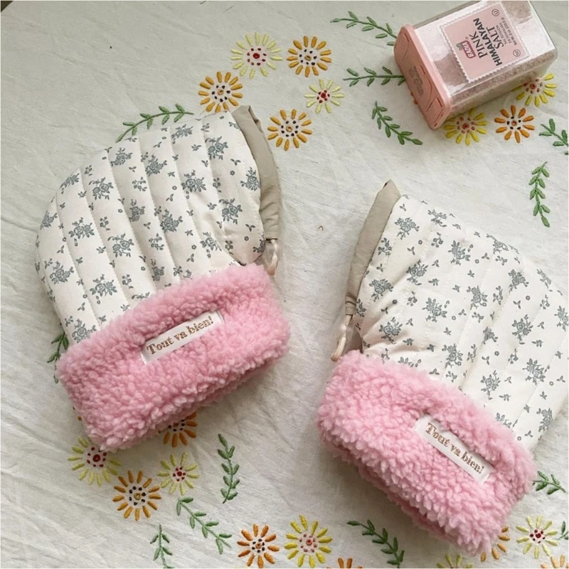 Kids Winter Gloves Fleece Lined Cartoon Printed Handlebar Muffs Scooter Bikes