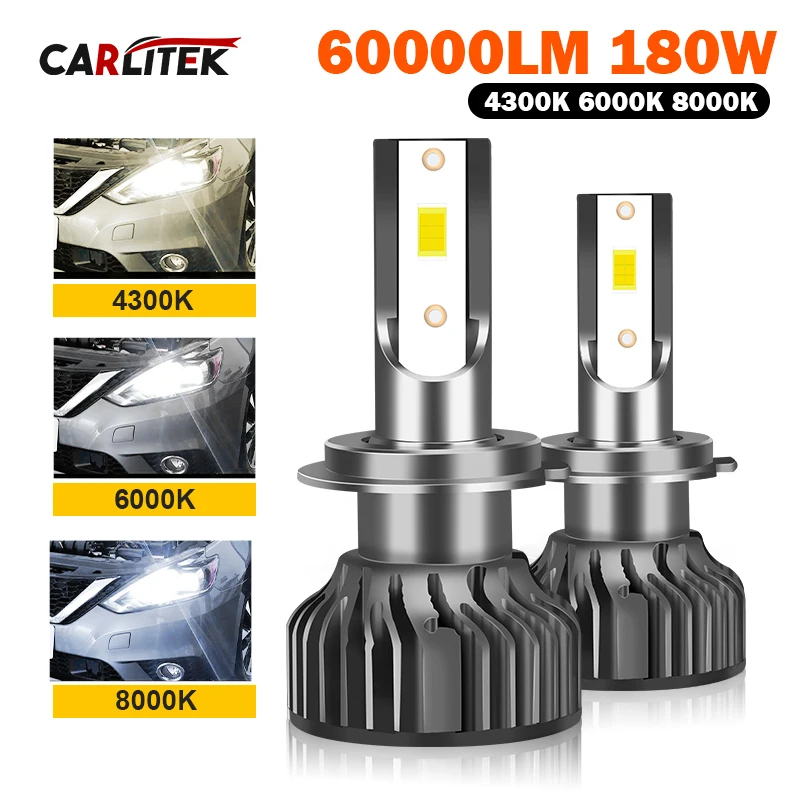 ACTVTCA H4 H7 LED Canbus H11 H1 9005 HB3 9006 HB4 H8 9012 HIR2 LED Headlights 4800W High Power 6000000LM 6000K Car Headlamp Bulb