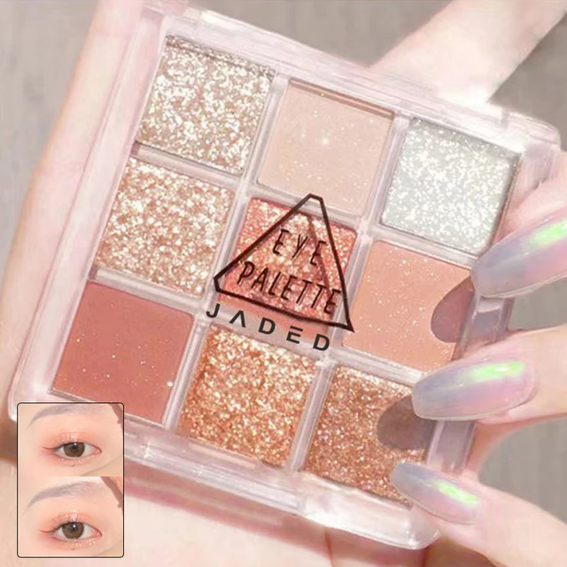 9Color Eye Shadow Plate Eyeshadow Beginner Makeup Eyeshadow Tray Sculpture Highlight Cosmetic Women Accessories