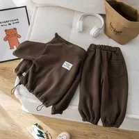 IYEAL enfants bébé vêtements ensembles hiver polaire décontracté 2 pièces enfants ensembles Sport costume pour bébé filles garçons vêtements manteau + pantalon 1-6 ans 4