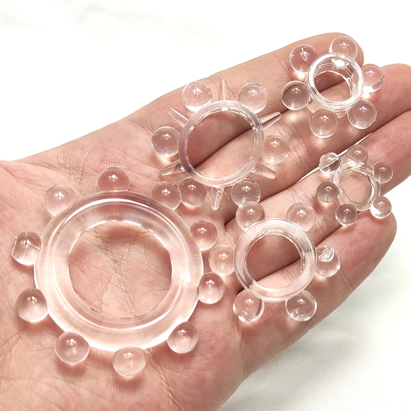 Il più nuovo anello di perline anello maschile ritardo eiaculazione ingrandimento del cazzo mini gabbia di castità non vibratore giocattoli del sesso per M_voghion.com