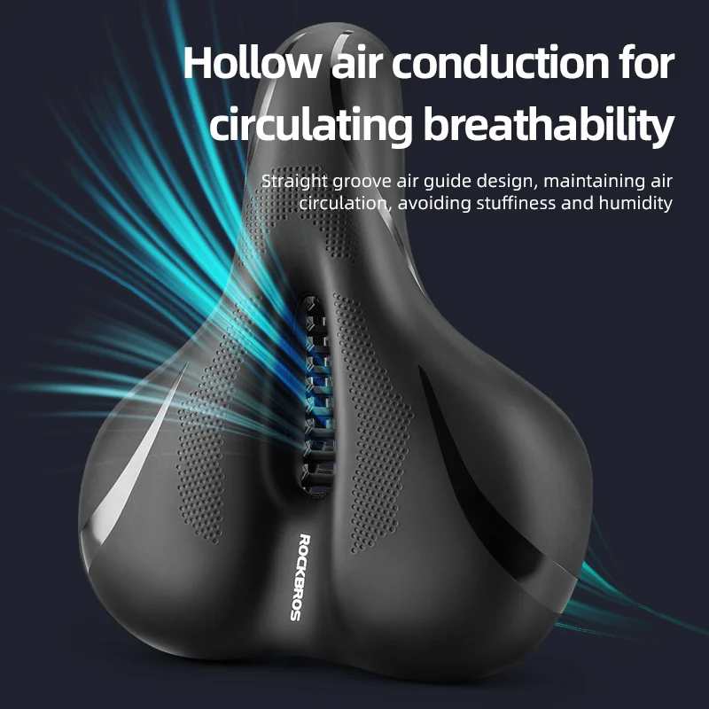 ROCKBROS MTB Bike Bicycle Saddle Rail Hollow Breathable Absorption Rainproof Soft Comfortable Sponge Casual Road Cycling Seat bicycle saddle