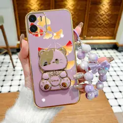 Red Maple Leaves Phone Case Set with Lanyard and Rabbit Stand - Redmi A5 4G (171mm) (PURPLE)