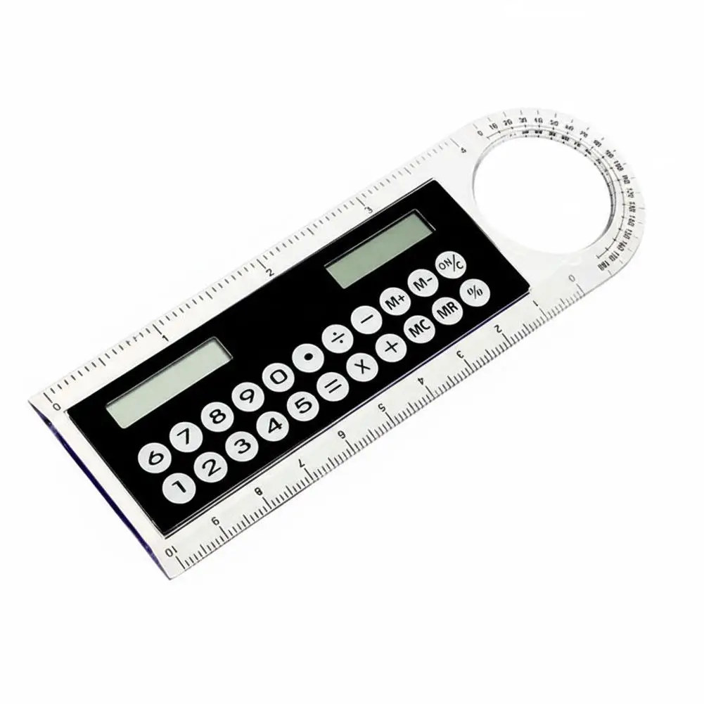 3 in 1 자, 계산기, 각도기, 확대경이 하나로 13cm 투명 태양광 측정 도구 ..