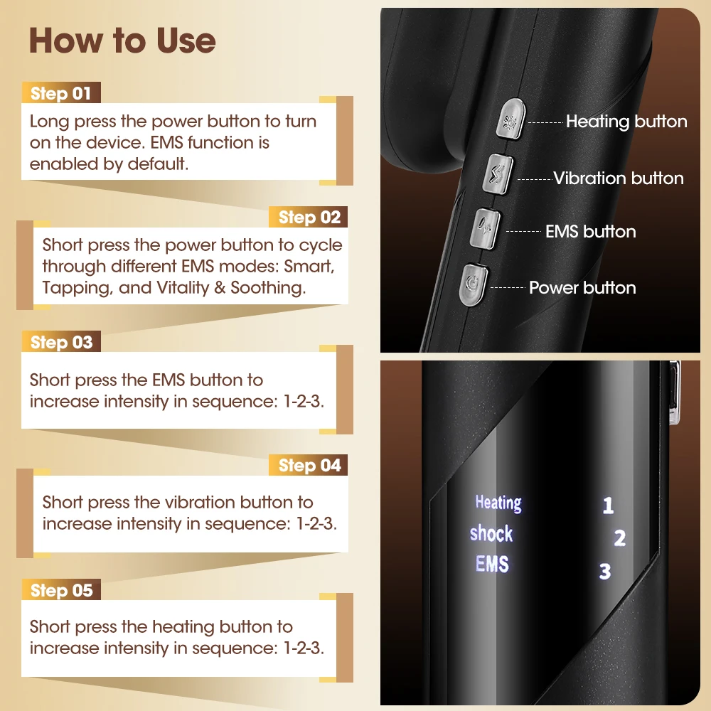 4-in-1 Multifunctional Beauty Device Vibration Red Light Hair Scalp Massage Comb Face Eyes Skin Lifting Heat EMS Roller Massager