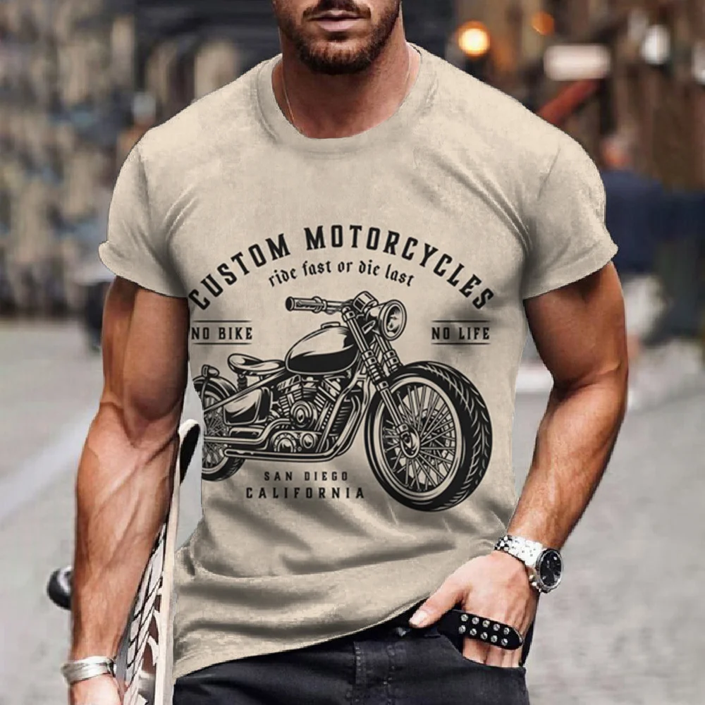 【oan】Grand Motorcycle Short Sleeve T-shirt mens-champion-t-shirt-black-