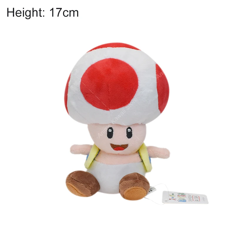 thumbnail image 1 of Kawaii Mario Bros Plush Toy Mushroom Toad Toadette Red Yellow Blue Green Man Toad Soft Stuffed Doll Toys Birthday Gift For Kids, 1 of 5