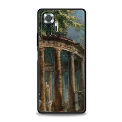 Cover per telefono nero in stile e design elegante dell'arte rinascimentale