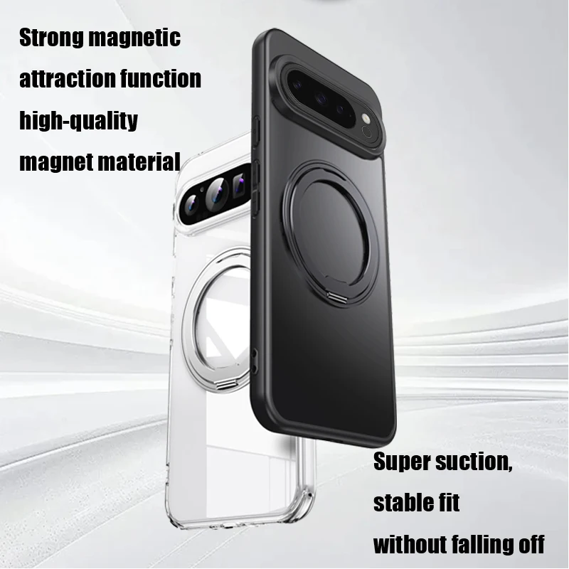 Magnetic 360° Rotating Bracket Phone Case - Slim Shockproof Matte Back Cover