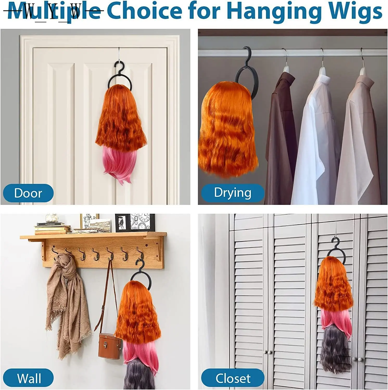 Hanging Wig Stand 1Pcs For Wigs Display Styling wig stand wig stand holder wig storage stand wig hangers