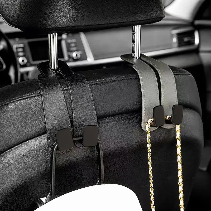2-piece seat-back bag hanger for car interior organization