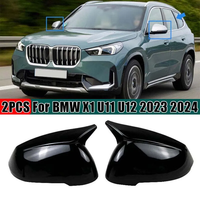 

For BMW X1 U11 U12 2023 2024 LHD Rearview Side Mirror Cover Wing Cap Exterior Sticker Door Rear View Case Trim Housing Carbon