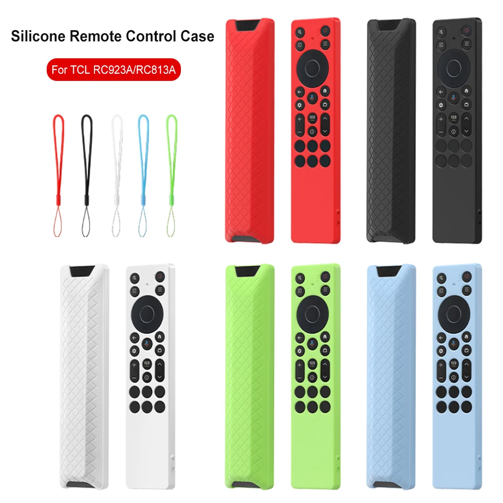 For TCL RC923A/RC813A Silicone Remote Control Case with Lanyard Drop-Proof RC Cover Television RC Shell TV Supplies Tool