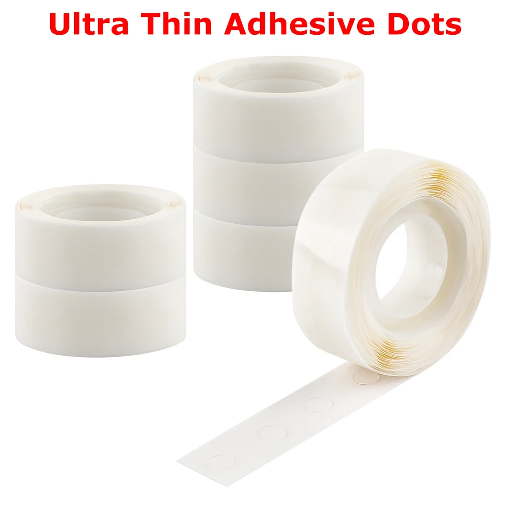 

300pcs/roll Ultra Thin Adhesive Dots Clear Double-sided Adhesive Dots for DIY Beads Wiggle Eyes Embellishments Card Crafting