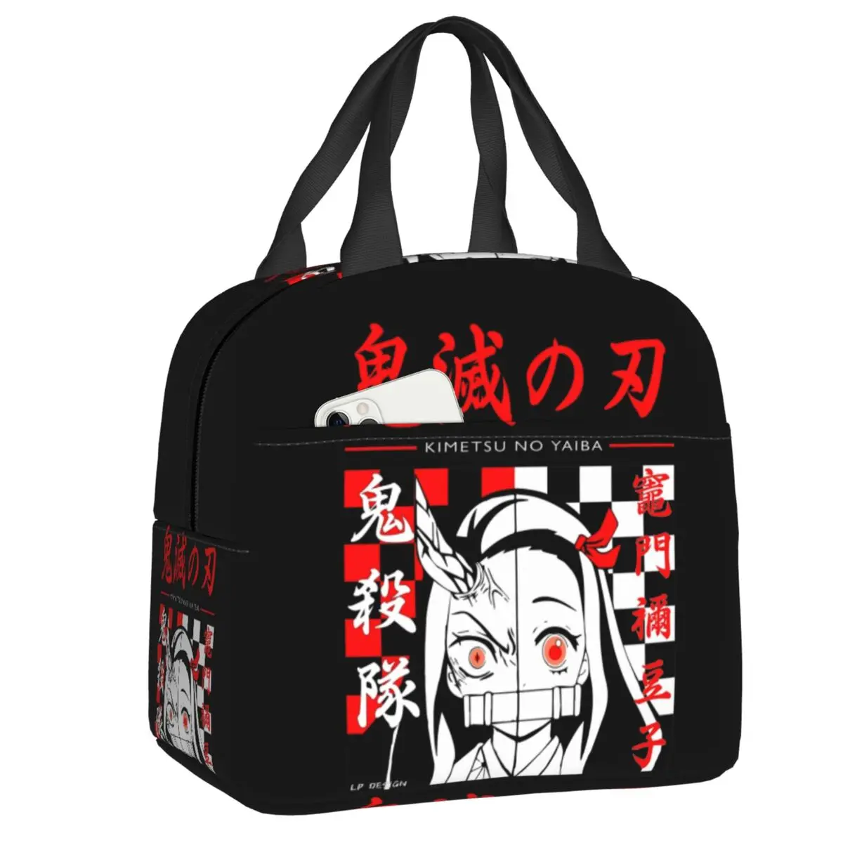 

Manga Nezuko Kimetsu No Yaiba Insulated Lunch Tote Bag for Women Demon Slayer Thermal Cooler Bento Box Outdoor Camping Travel