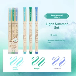 Vibrant Retro Lettering Art Marker Set - Multicolor Soft Brush Tips for Calligraphy & Aesthetic Creations (Summer set)
