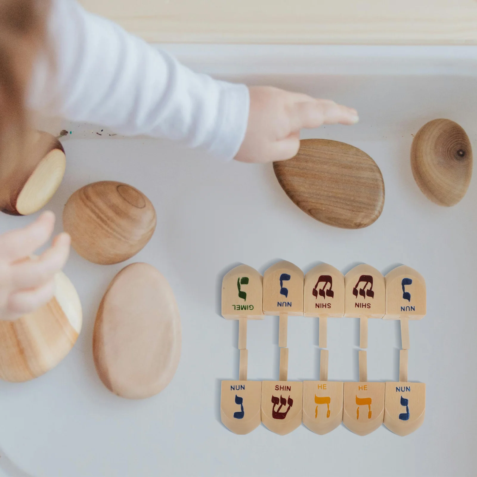 10 Pcs Hanukkah Party Dreidel Game Spinning Top Toy Children's Dreidels for Portable