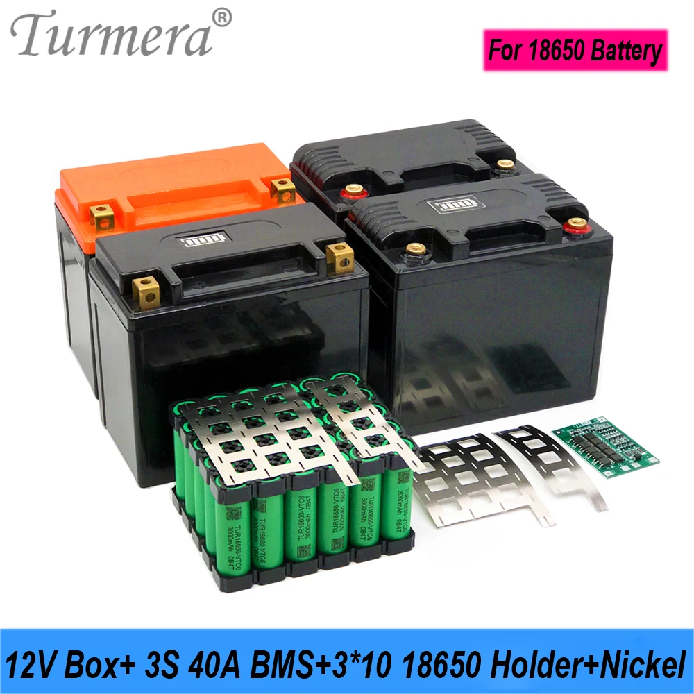 Turmera12V30Ahto35AhMotorcycleBatteryStorageBox3X1018650