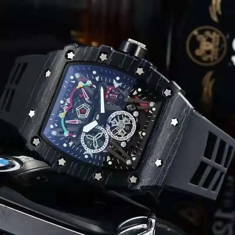 

Top Luxury RM Personality Fashion business brand casual 3 pin Sports run second men's quartz automatic calendar watch