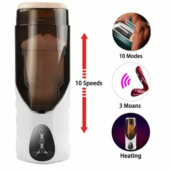 Real Pussy Aircraft Cup Male Automatic Telescopic Sucking Heating Blowjob Masturbator Cup Vagina Fast Orgasm Machine Men Sex Toy 4