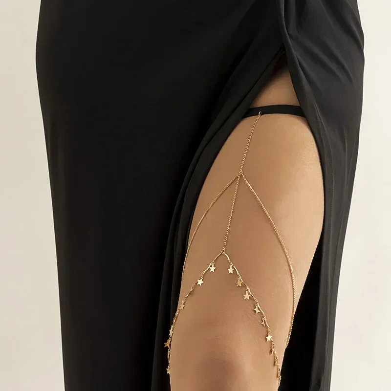 Body Chain Stainless steel Bohemian Chain Simple Star Double-layer for Women
