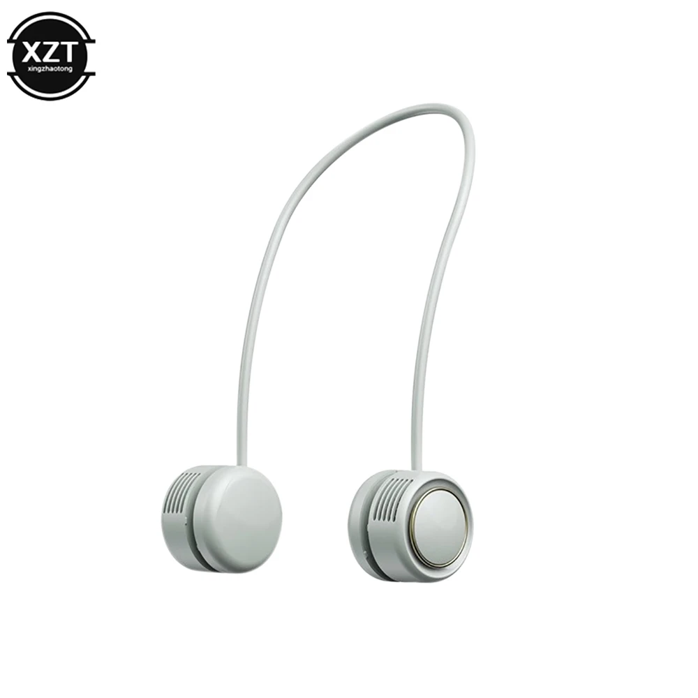 Portable Fan Cold Fan Hands Free Neck Fan Hanging USB Rechargeable Mini Sports Fan 3-Speed Adjustable Neck Dual Fan Home Office