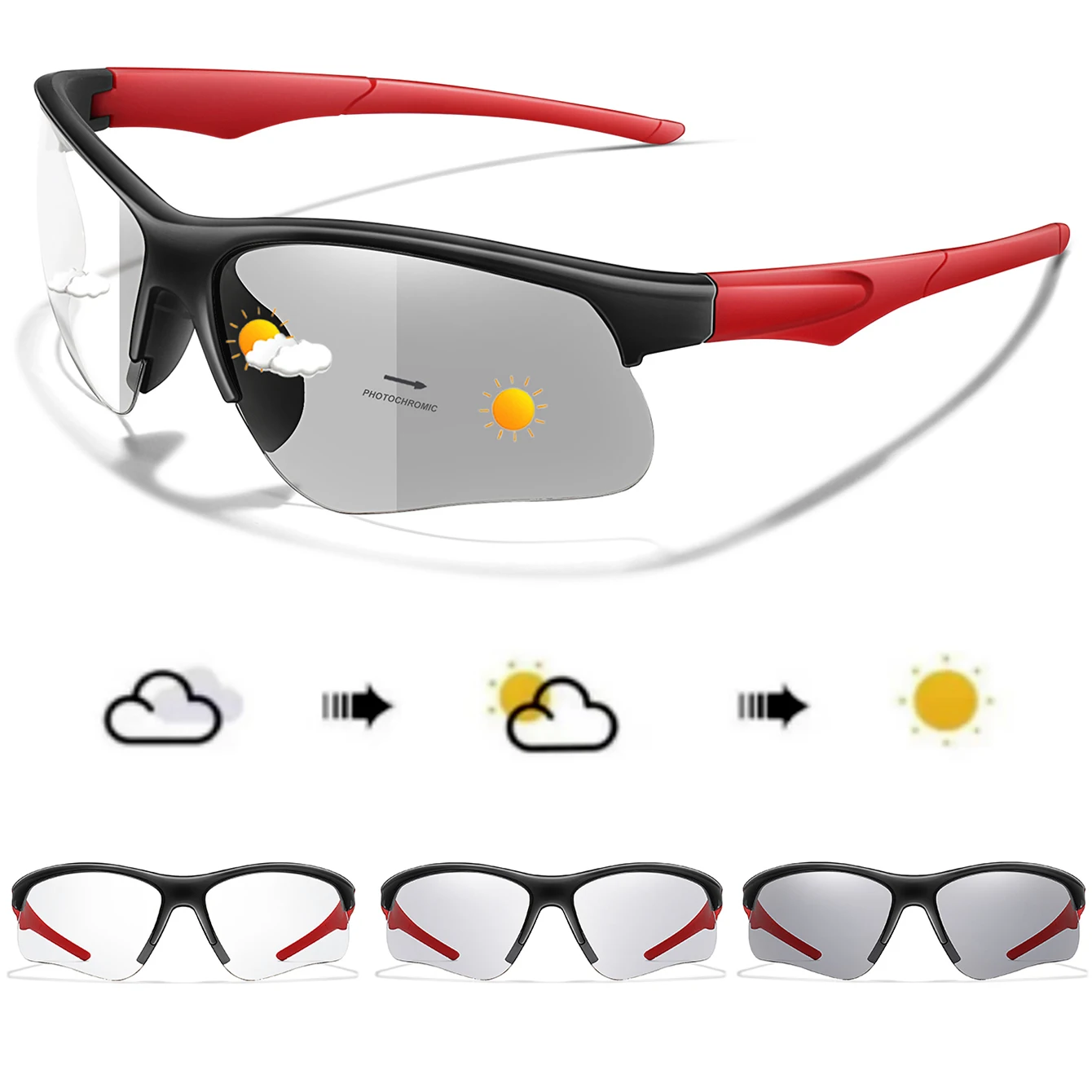 Fashion Photochromic Fishing Sunglasses Men Women Outdoor Mtb Bicycle Cycling Runnging Eyewear Sports Bike Windproof Goggles fishing sunglasses