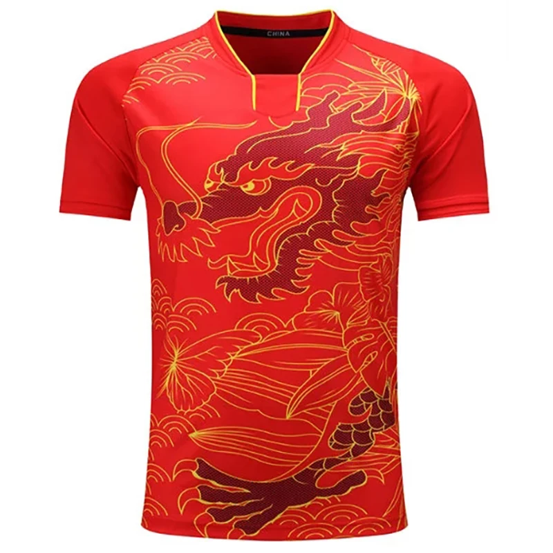Quick Drying Chinese Dragon Table Tennis Clothes Men Women Children Shirt T-shirt Badminton Uniforms Boys Ping Pong suits