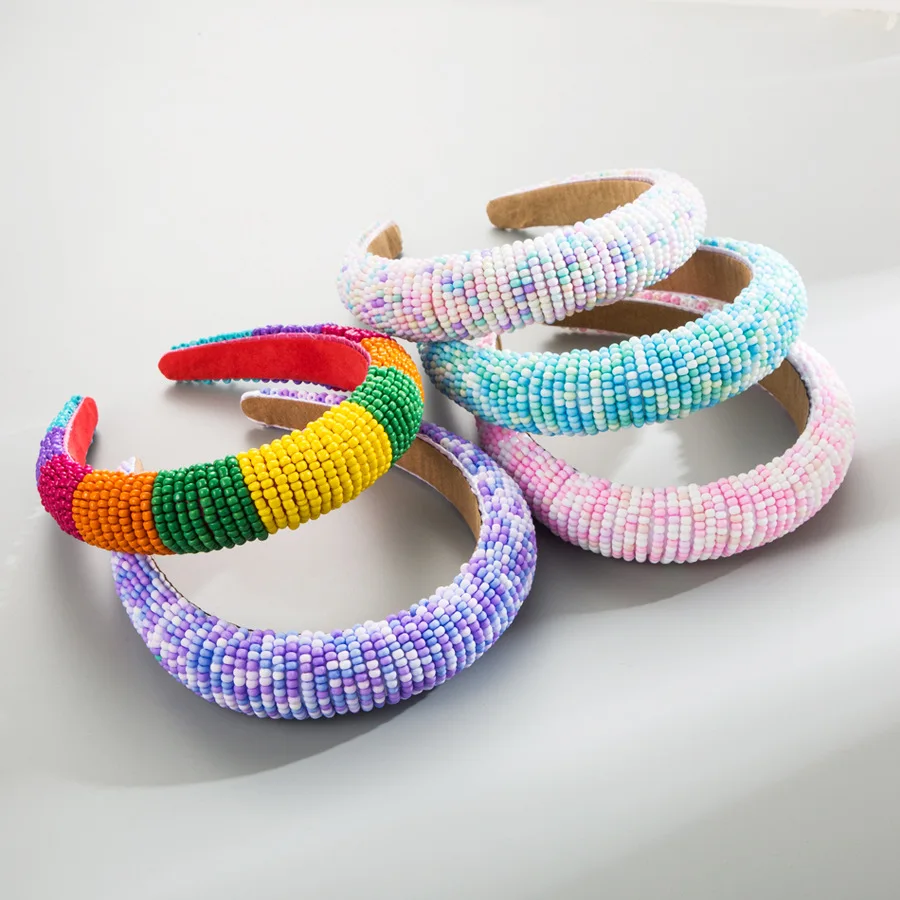 

Повязка на голову с бусинами ручной работы для женщин и девочек