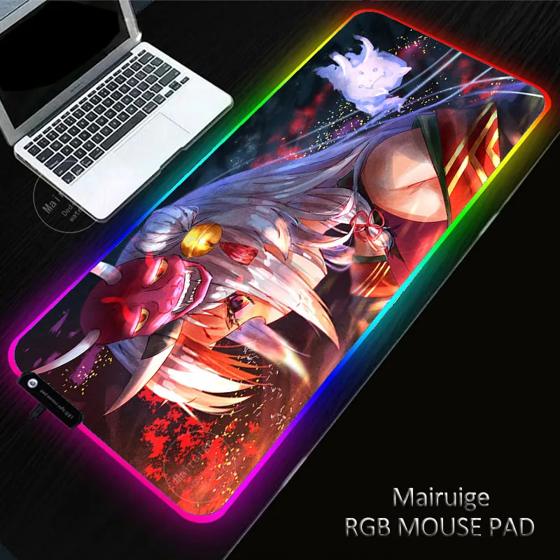 

LED Light XXL Anime Sexy Cute Girl Mouse Pad RGB Large Keyboard Computer League of Legends Desk Mat Gaming Accessories MousePad
