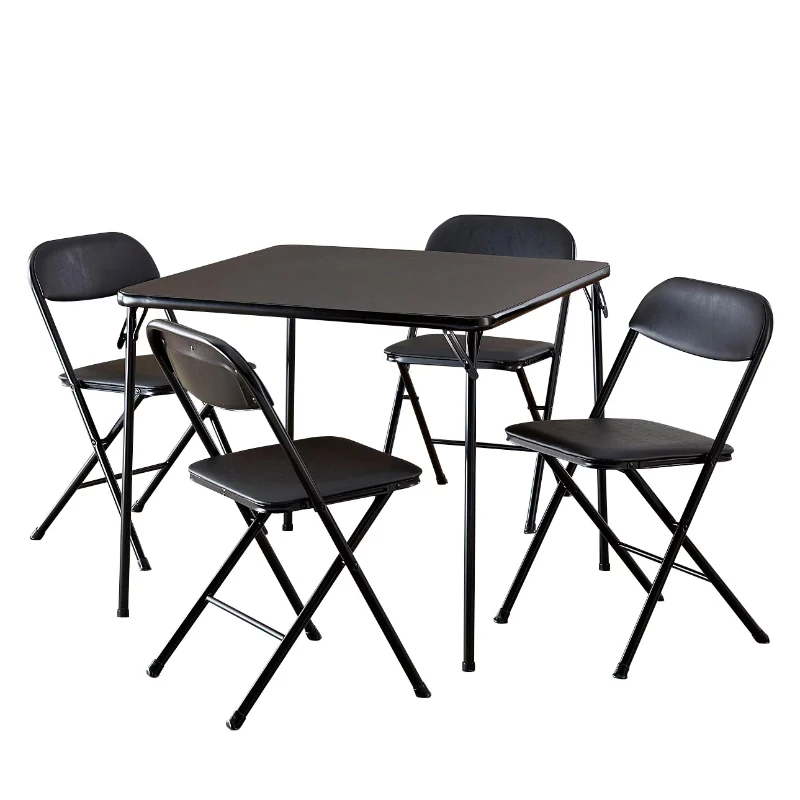 

США Бесплатная доставка Cosco 5-Piece Black складной стол-стул Set