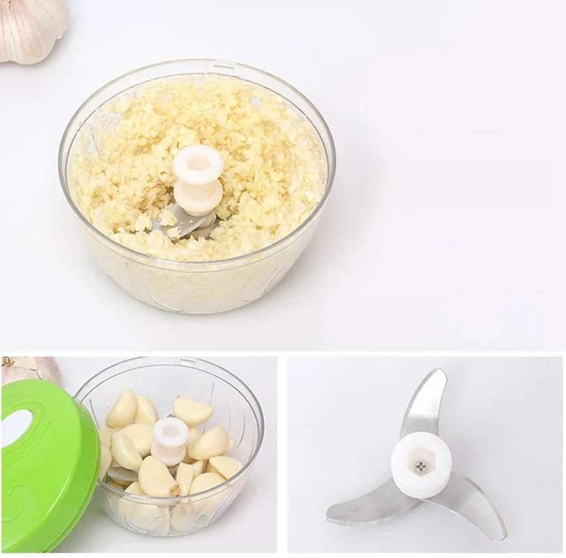 Food Processor 500ml-1.5L High-capacity Multi-function Kitchen Manual Food Processor Meat Grinder Vegetable Chopper Shredder Cutter Egg Blender