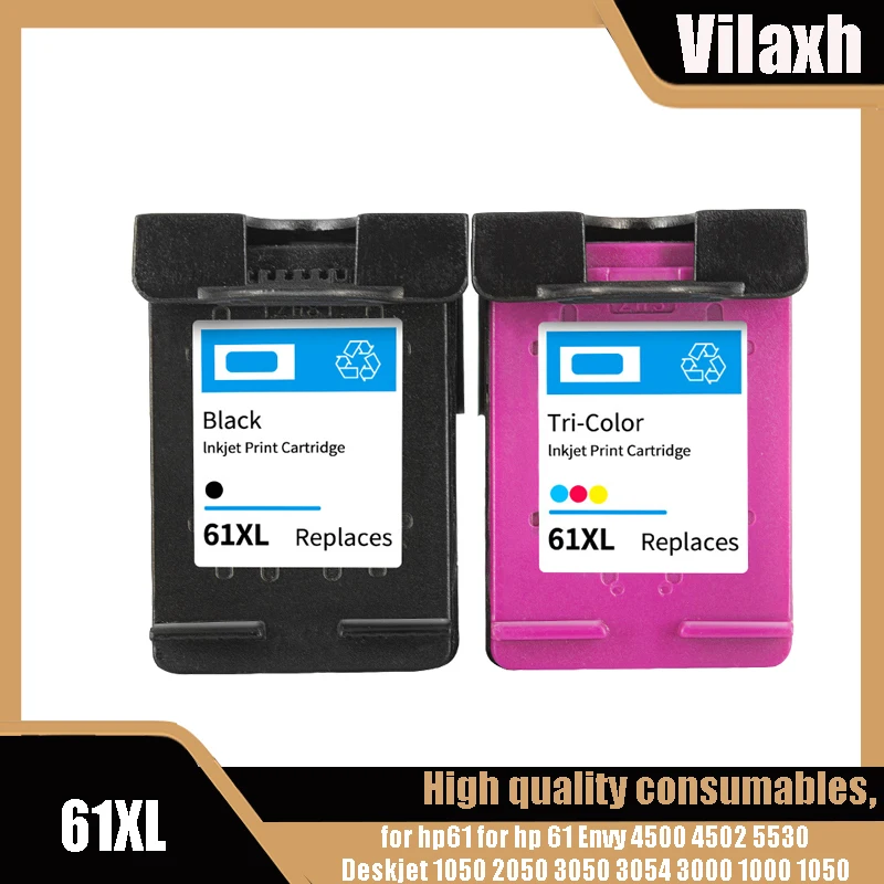 Cartuccia Di Inchiostro Compatibile Vilaxh Per Hp 61Xl Per Hp61 Per Hp 61 Envy 4500 4502 5530 1050 Deskjet 2050 3050 3054 3000 1000 1050