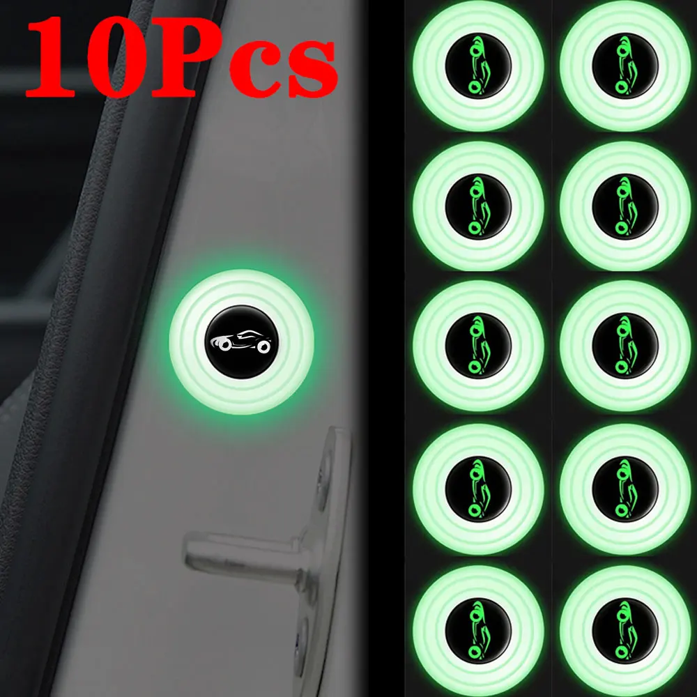 

10Pcs Universal Car Door Silent Gasket Shock-absorbing Car Stickers Closing Door Shockproof Pads Luminous Anti-collision Strips