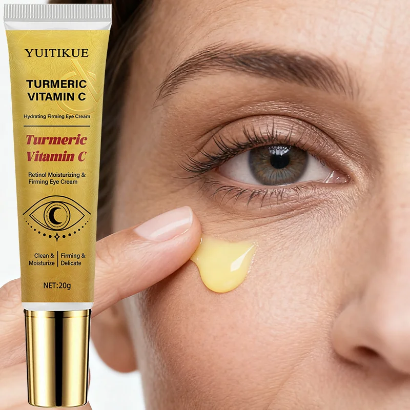 YUITIKUE Moisturizing and Firming Eye Cream, containing turmeric, vitamin C, and retinol, cleanses and nourishes the skin.