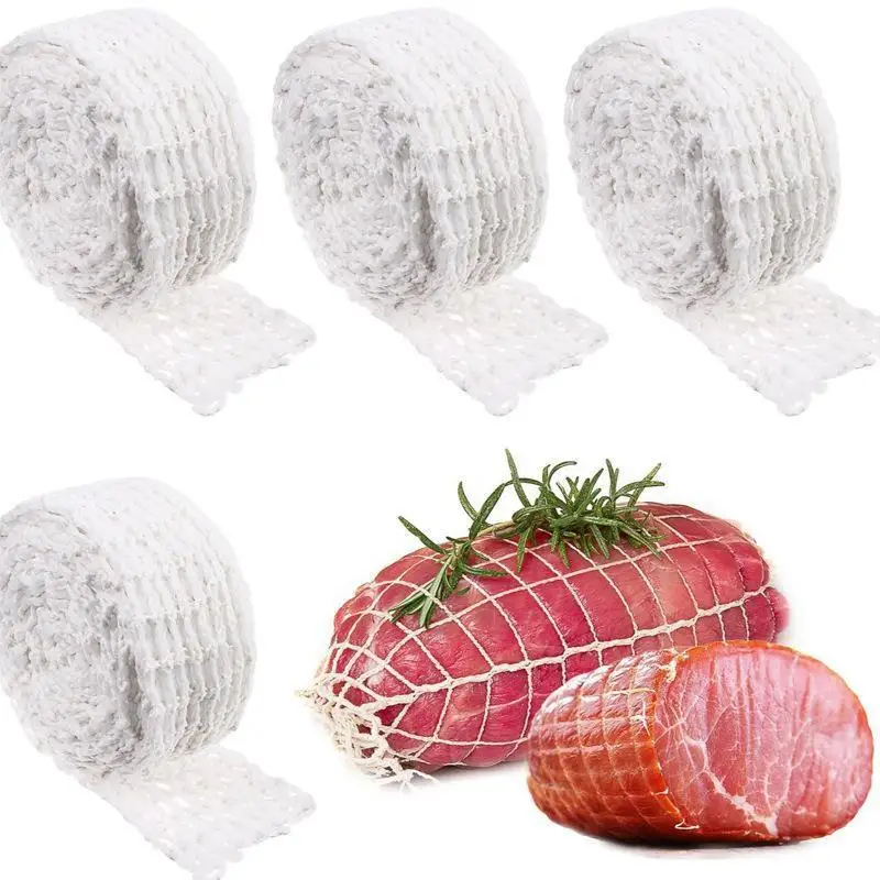3M Meat Cotton Mesh Bag Ham Sausage Mesh Pork Roll Rope Sausage Cover Meat Cooking Tools Hot Dog Ham Elbow Fixed Bag