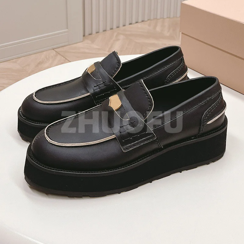 

Spring Autumn 2024 New Style Ladies Flat Shoes Sewing Thread Design Thick Bottom Women Shoes Classics Simplicity Loafers