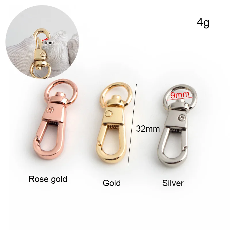 10-50 pieces 9mm 7colors Rose gold Swivel Bolt Snap Clasp Hooks Buckle Clips DIY Accessory Metal Snap Hook