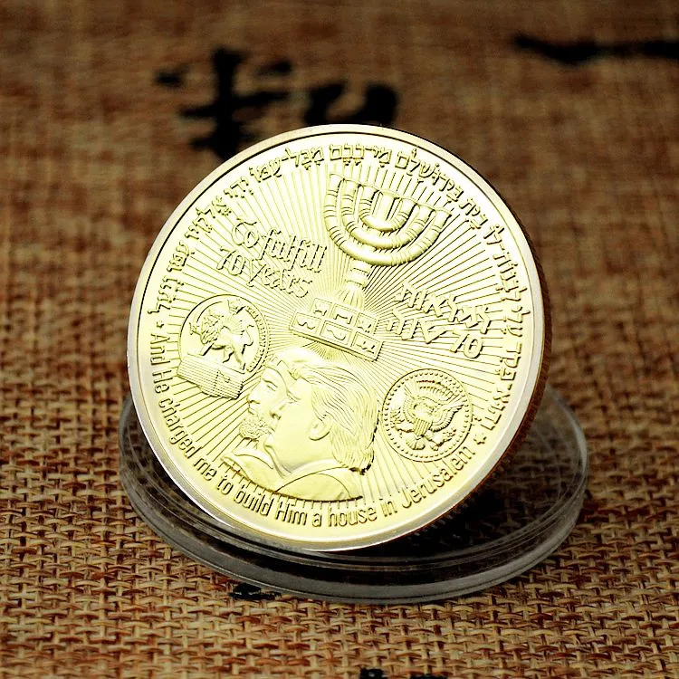Challenge Coin The Temple Coin Golden Plated Souvenir King Cyrus Jewish Temple Jerusalem Israel Commemorative