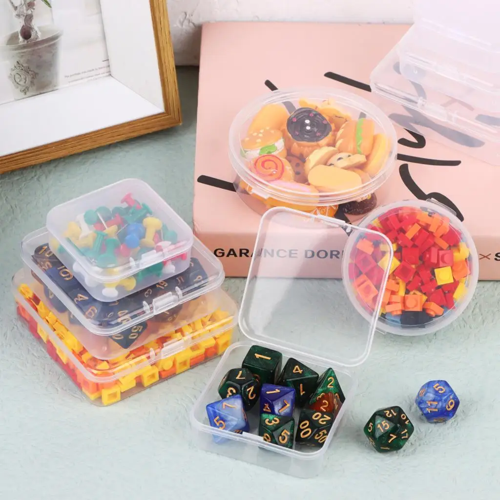 30 Pcs Mixed Sizes Clear Board Game Tokens Storage Containers Plastic Boxes  with Lids for Game Pieces Dice Tokens