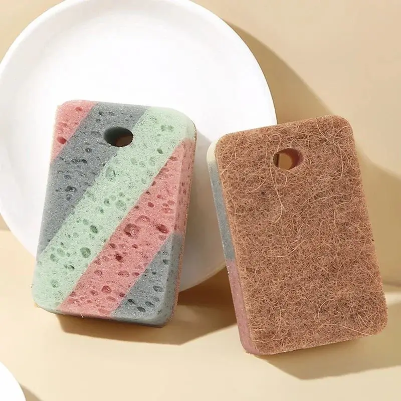 5pcs Kitchen Double-sided Cleaning Sponge, Dishwashing and Stain Removal Sponge, Wiping Cloth, Cleaning Tool