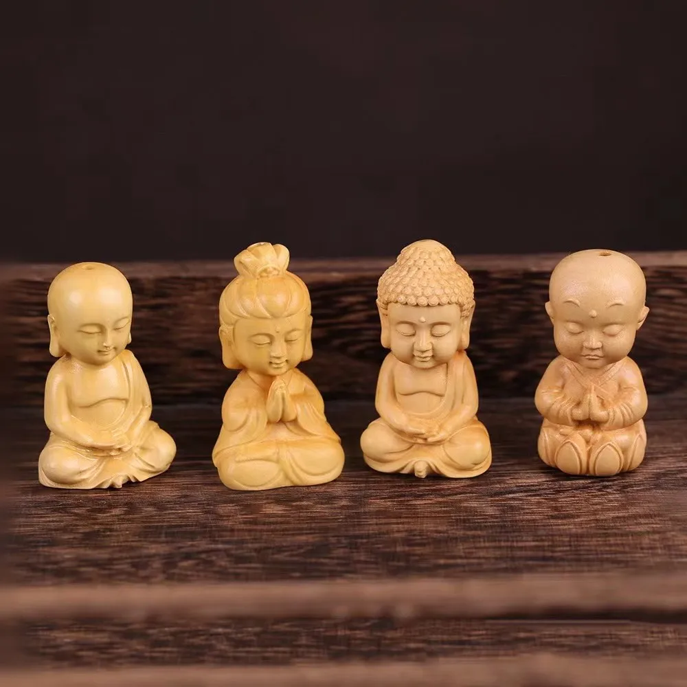 

A Set Mini Buddhist Supplies Interior accessories Carving Small Buddha Crafts DIY Pendant Holiday Gifts Customized About4x2.2cm